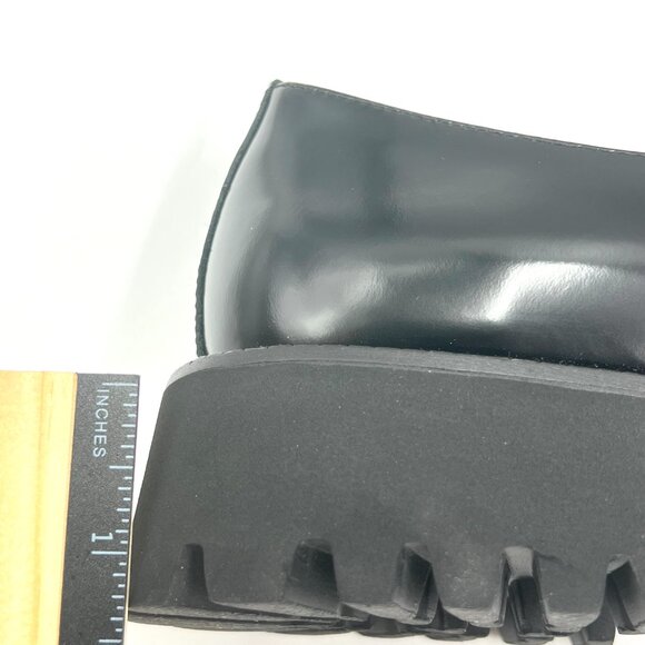 Tony Bianco Womens 37 EU 6.5 US Black Patent Lug Sole Chunky Loafers Shoes - Picture 13 of 14